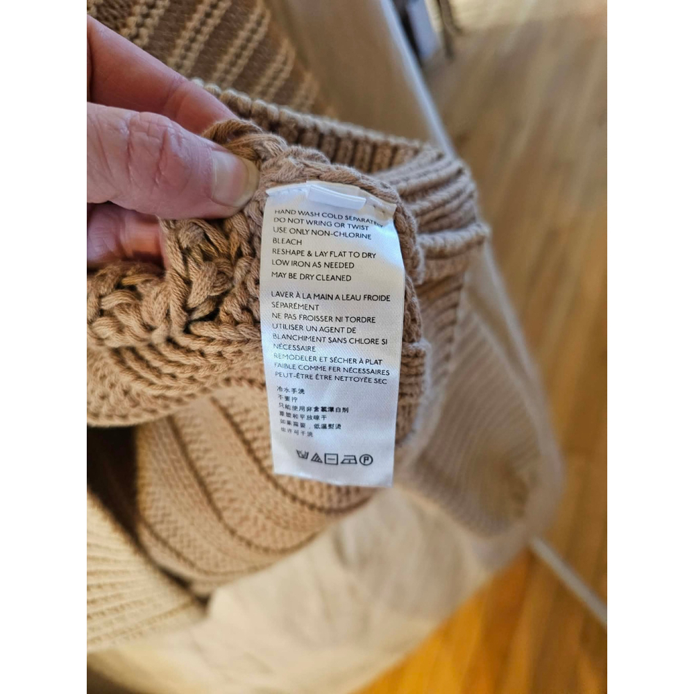 Free People Sweetheart Sweater Tan Sand Castle Chunky Mock Neck Medium EUC - Picture 5 of 5